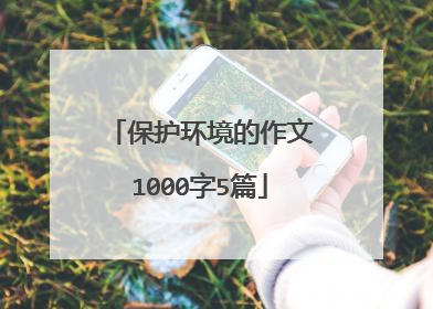 保护环境的作文1000字5篇