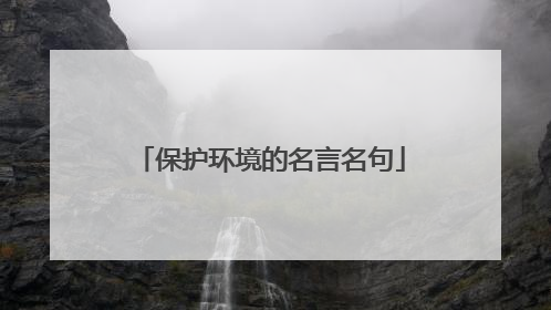 保护环境的名言名句