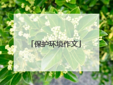 保护环境作文