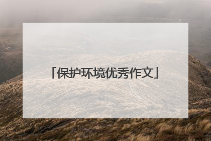 保护环境优秀作文