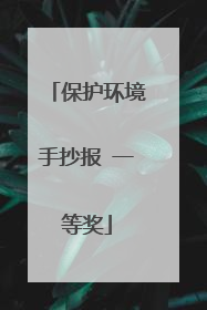 保护环境手抄报 一等奖