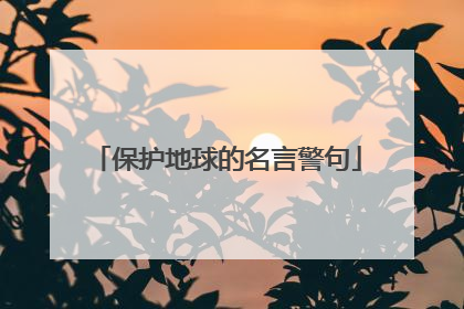 保护地球的名言警句