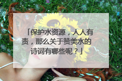 保护水资源，人人有责，那么关于赞美水的诗词有哪些呢？