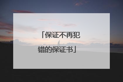 保证不再犯错的保证书