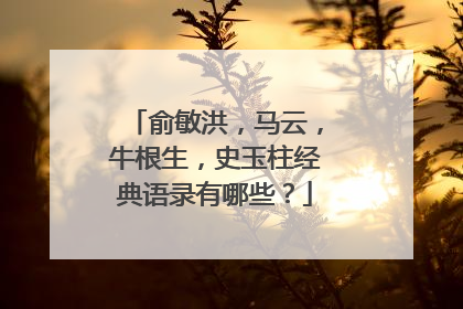 俞敏洪,马云,牛根生,史玉柱经典语录有哪些?
