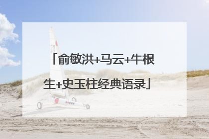 俞敏洪+马云+牛根生+史玉柱经典语录