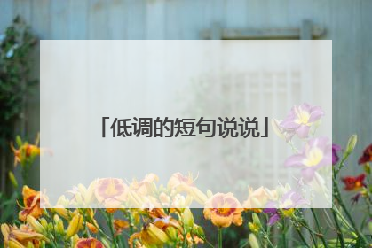 低调的短句说说