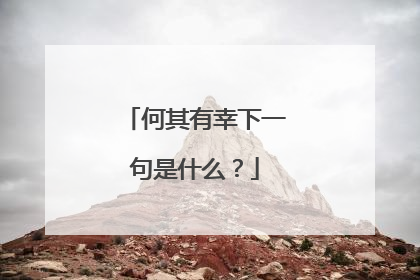 何其有幸下一句是什么？