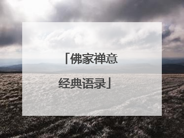 佛家禅意经典语录