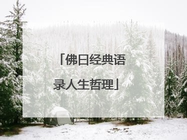 佛曰经典语录人生哲理