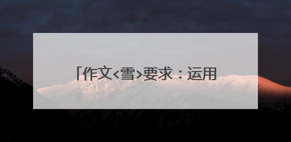 作文<雪>要求：运用拟人,比喻的修辞手法。（300字左右）