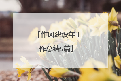 作风建设年工作总结5篇