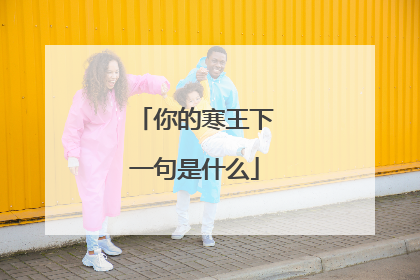 你的寒王下一句是什么