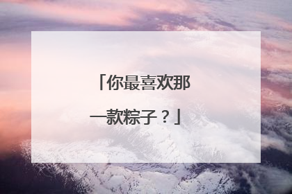你最喜欢那一款粽子?