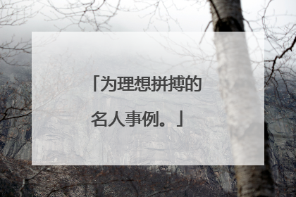 为理想拼搏的名人事例。