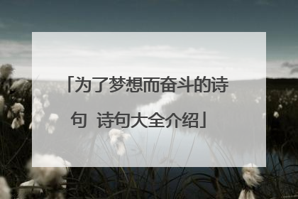 为了梦想而奋斗的诗句 诗句大全介绍