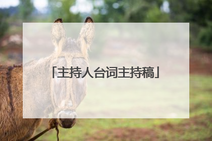 主持人台词主持稿