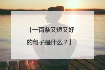 一百条又短又好的句子是什么?