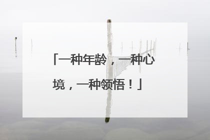 一种年龄,一种心境,一种领悟!