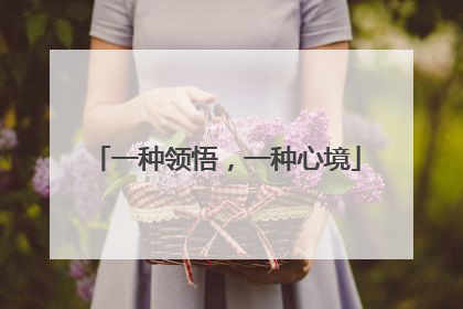 一种领悟,一种心境