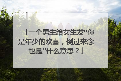 一个男生给女生发“你是年少的欢喜,倒过来念也是”什么意思?