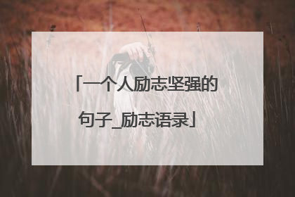 一个人励志坚强的句子_励志语录