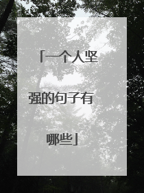 一个人坚强的句子有哪些