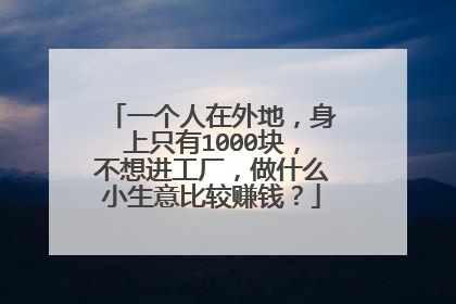 一个人在外地,身上只有1000块,不想进工厂,做什么小生意比较赚钱?