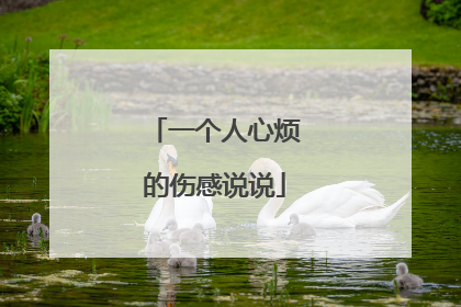 一个人心烦的伤感说说