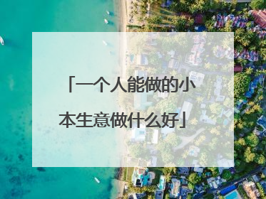 一个人能做的小本生意做什么好