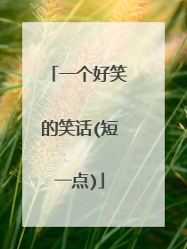 一个好笑的笑话(短一点)