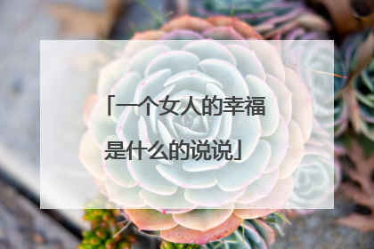 一个女人的幸福是什么的说说