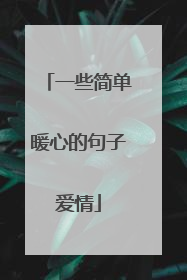 一些简单暖心的句子爱情