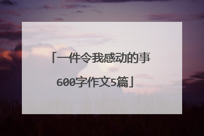 一件令我感动的事600字作文5篇