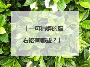 一句精辟的座右铭有哪些?