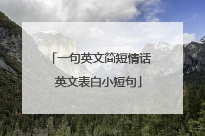 一句英文简短情话 英文表白小短句