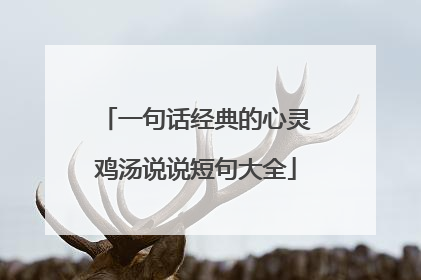 一句话经典的心灵鸡汤说说短句大全