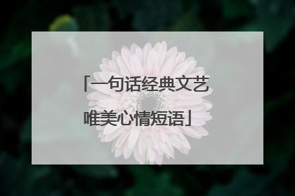 一句话经典文艺唯美心情短语