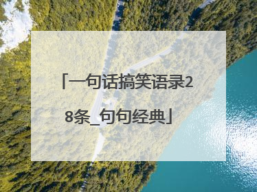 一句话搞笑语录28条_句句经典