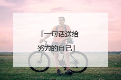 一句话送给努力的自己