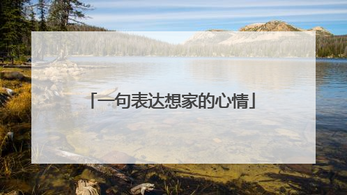 一句表达想家的心情