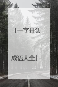 一字开头成语大全