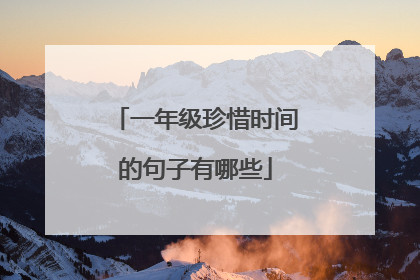 一年级珍惜时间的句子有哪些