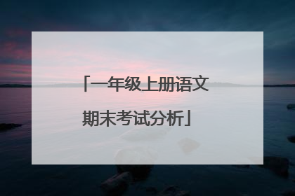 一年级上册语文期末考试分析