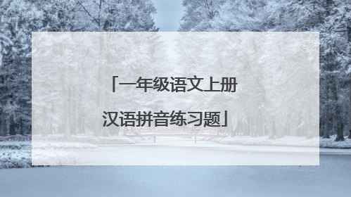 一年级语文上册汉语拼音练习题