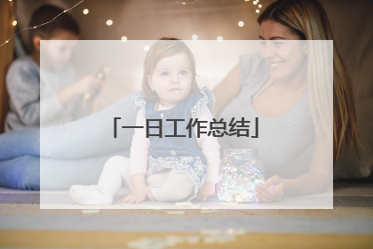 一日工作总结