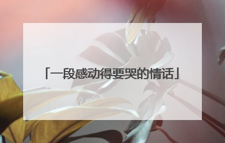 一段感动得要哭的情话