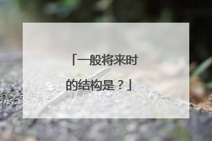 一般将来时的结构是？