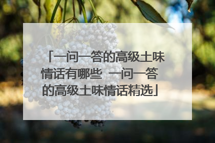 一问一答的高级土味情话有哪些 一问一答的高级土味情话精选