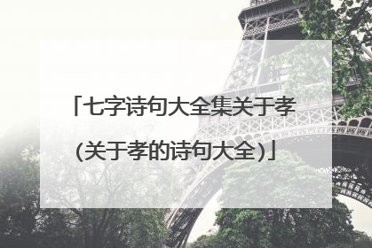 七字诗句大全集关于孝(关于孝的诗句大全)